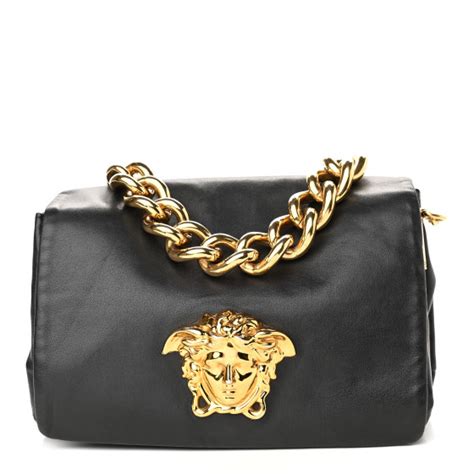 versace nappa embroidered baroque palazzo sultan shoulder bag|VERSACE Nappa Palazzo Sultan Shoulder Bag Black.